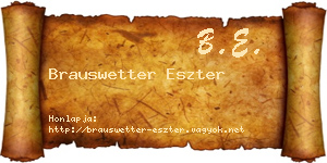 Brauswetter Eszter névjegykártya